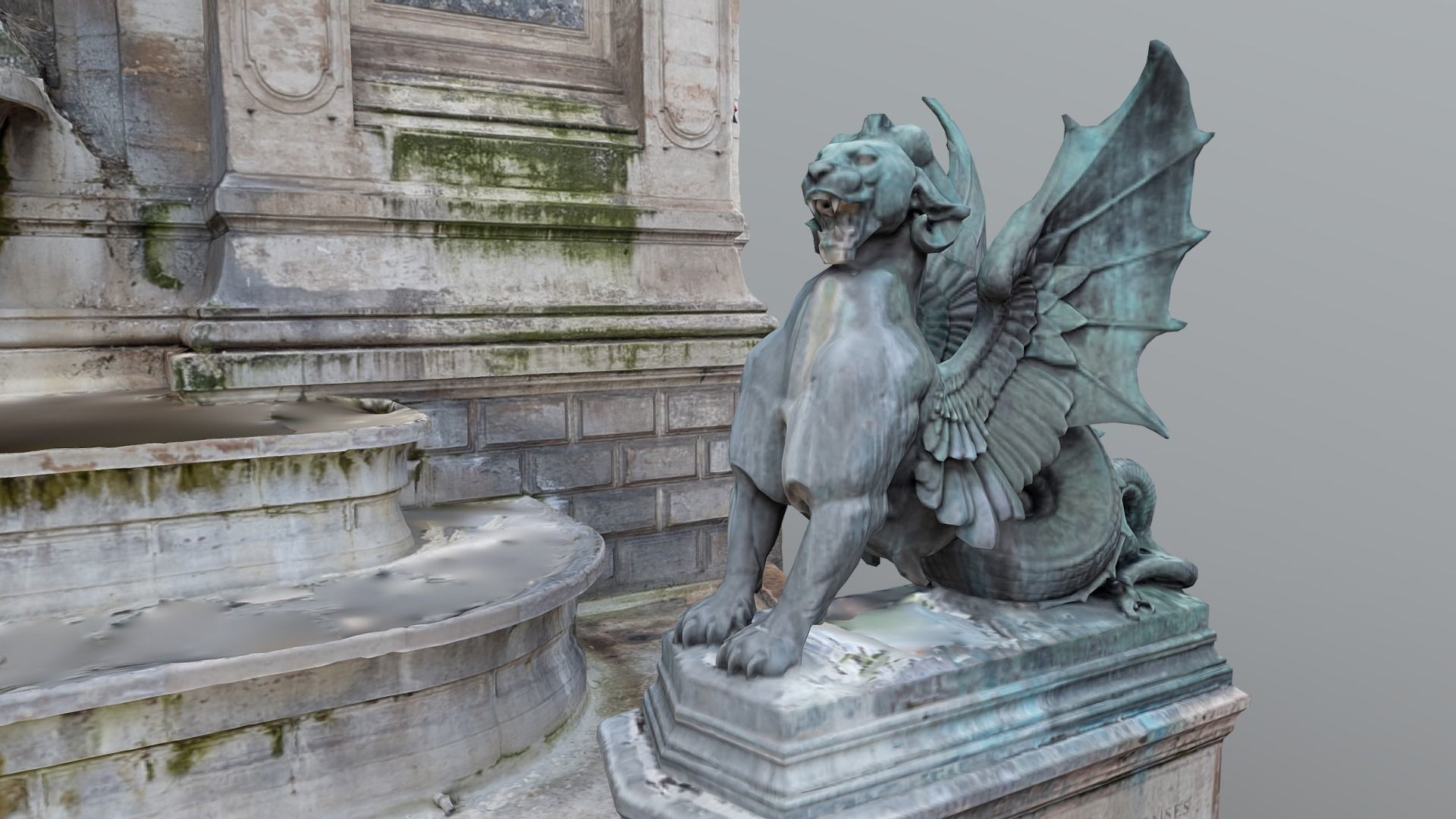 Fountain Saint-Michel - photogrammetry 3D model_3