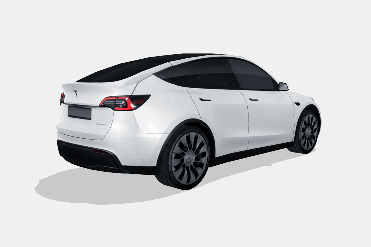 Tesla Model Y 2021 Low-poly 3D model_2