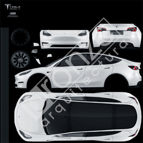 Tesla Model Y 2021 Low-poly 3D model_22