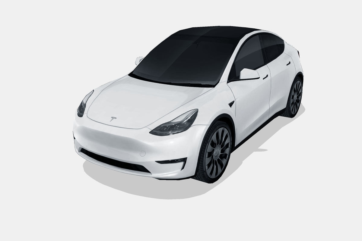 Tesla Model Y 2021 Low-poly 3D model_5