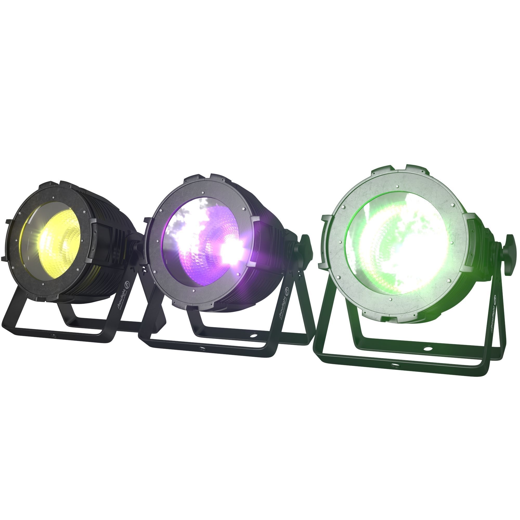 SHOWLIGHT COB PAR 100W RGB LED spotlight in metal housing 3D model_4