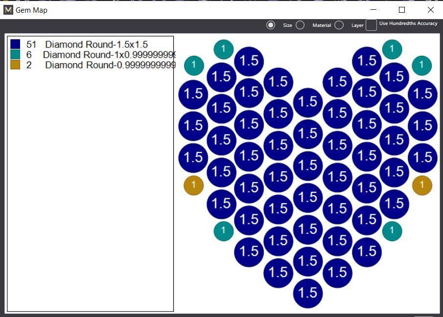Signet rings set HEART top  3D print model_13