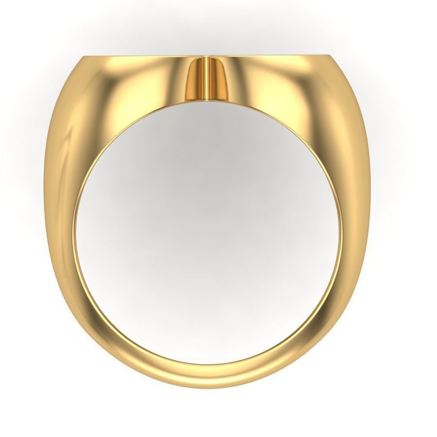 Signet rings set HEART top  3D print model_6