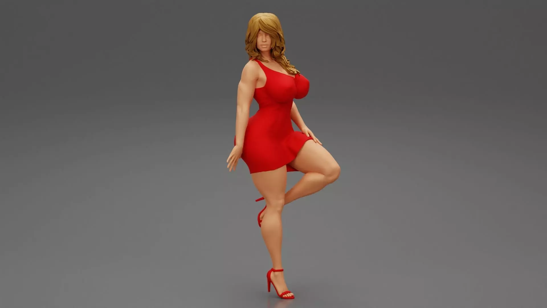 Sexy Secretary Leaning Against the Wall 3D print model_0