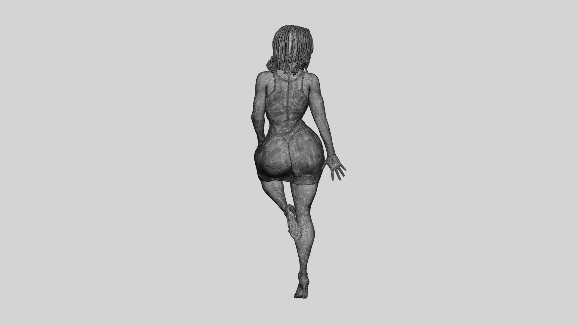 Sexy Secretary Leaning Against the Wall 3D print model_14