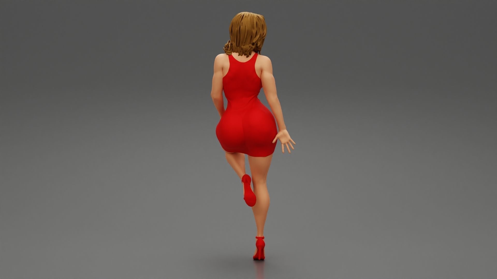 Sexy Secretary Leaning Against the Wall 3D print model_5