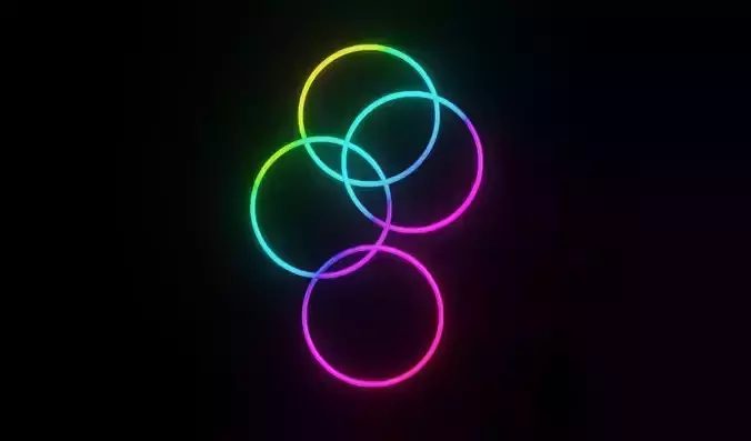 neon Spheres p3 rainbow color decoration  Low-poly 3D model