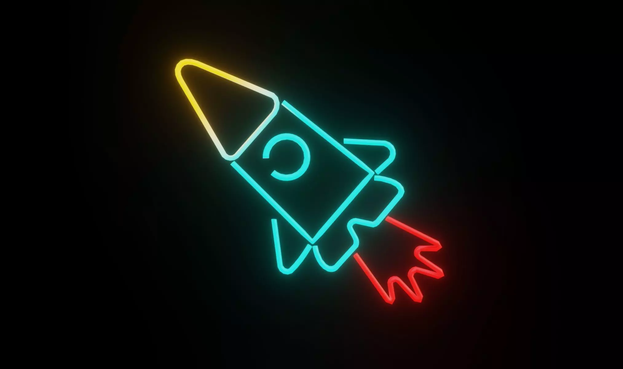 Neon Rocket p3 decoration Low-poly 3D model_0
