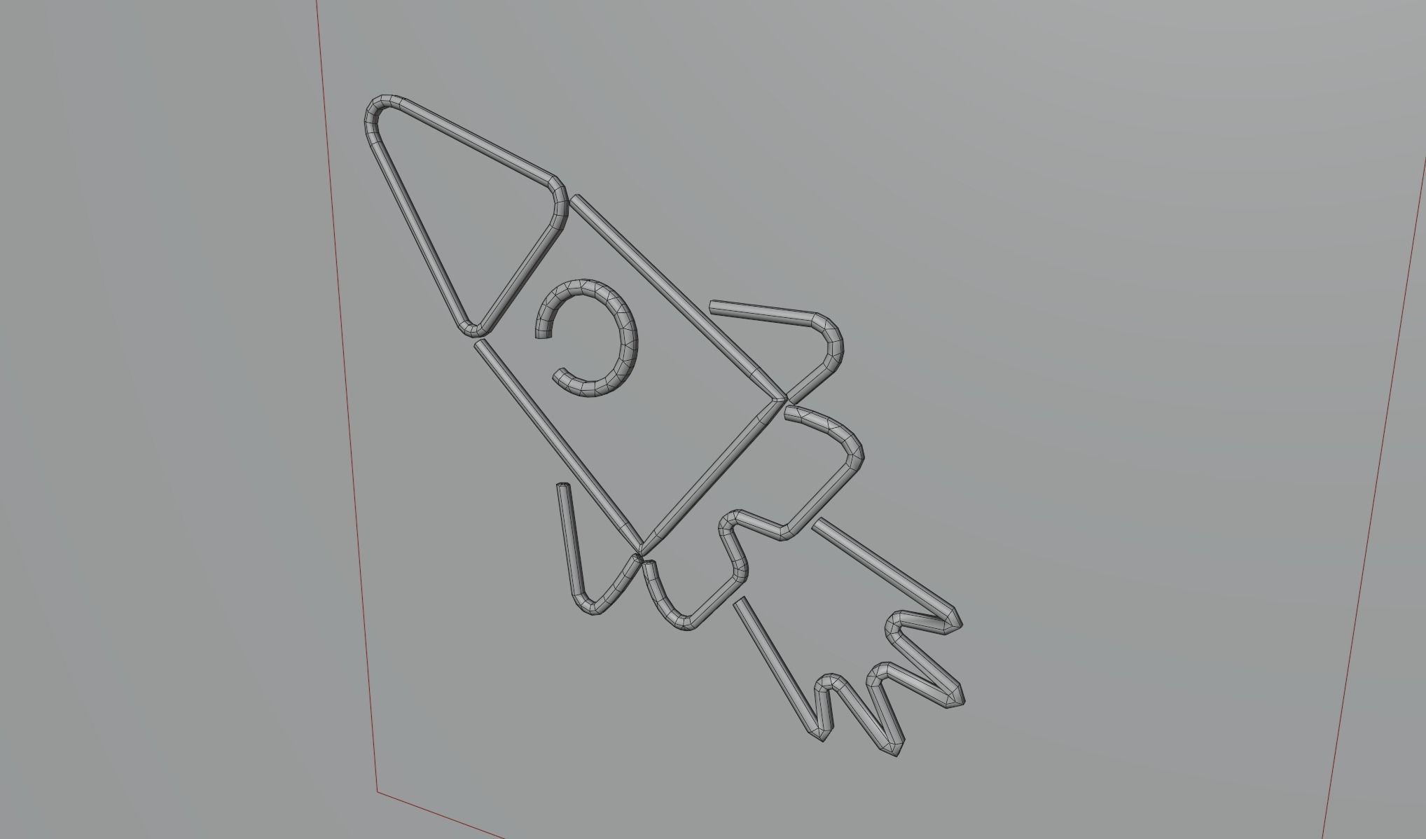 Neon Rocket p3 decoration Low-poly 3D model_3