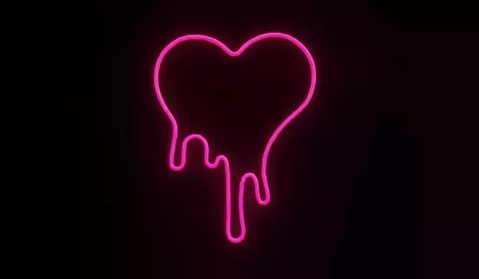 Neon Heart p3 decoration Low-poly 3D model