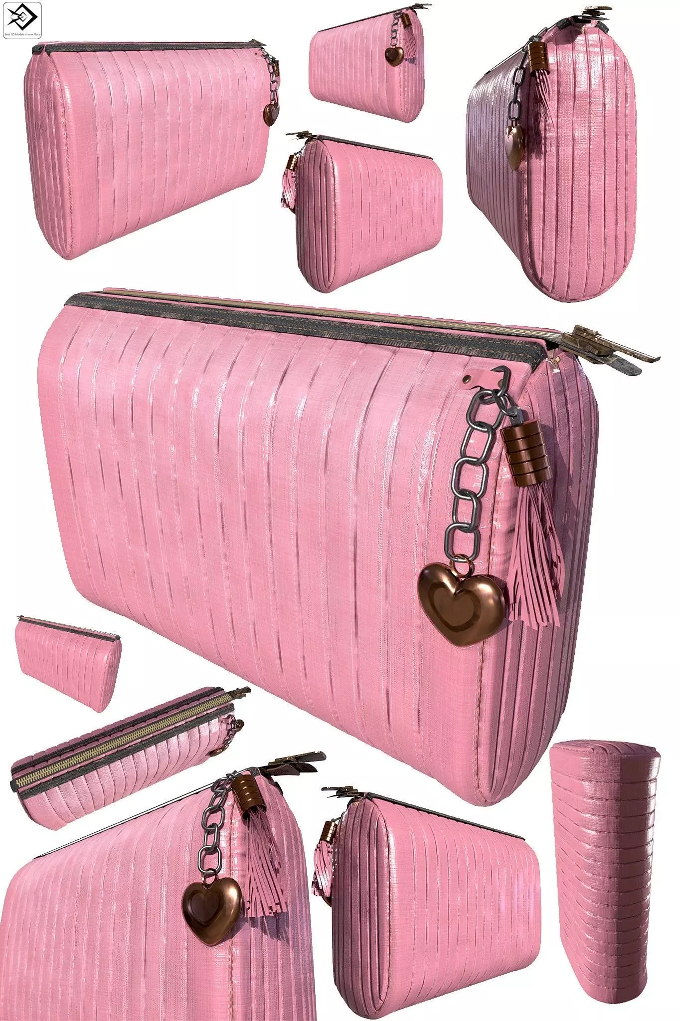 Ladies  Wallet PBR  Low-poly 3D model_0