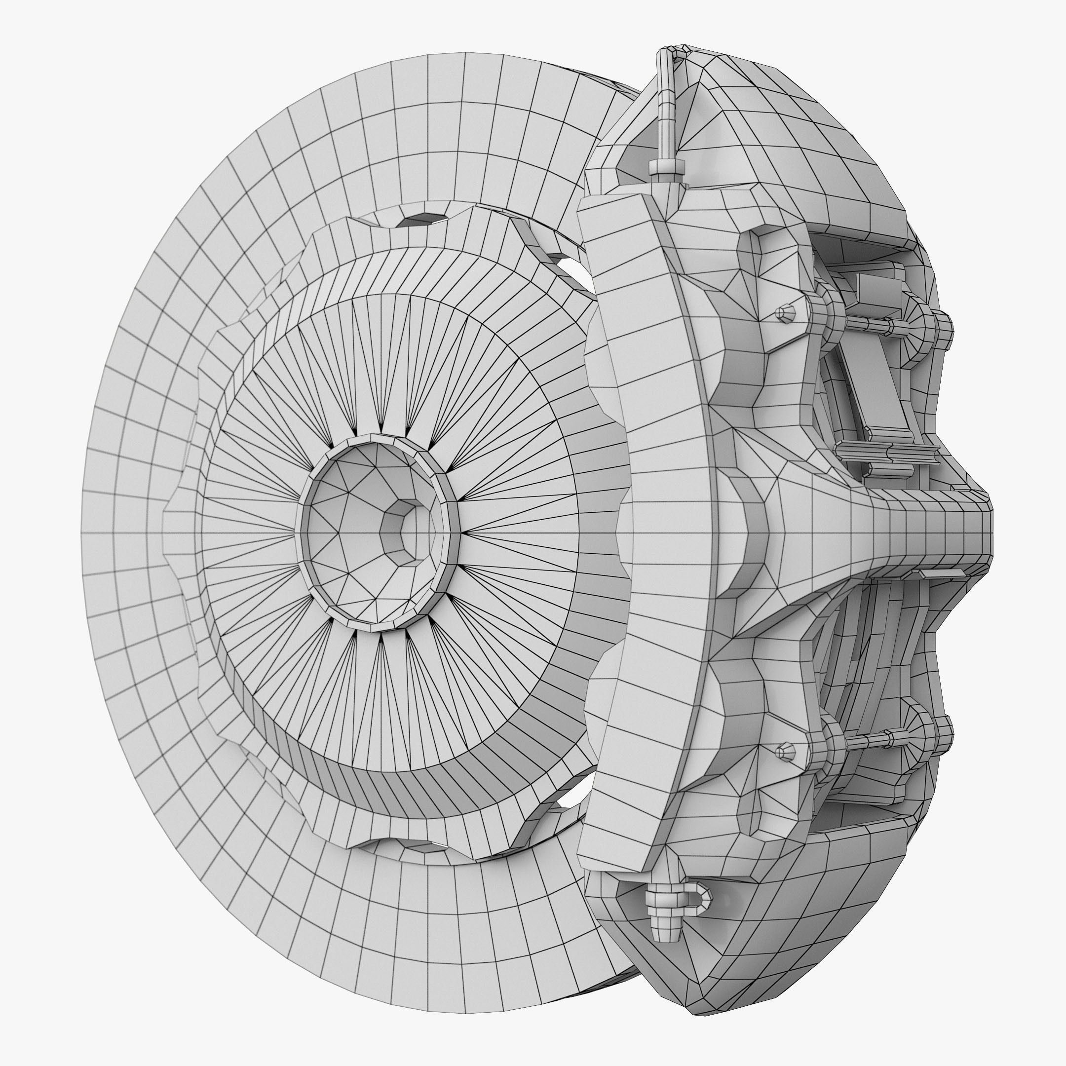 Brakes Brembo 6 Pots Low Poly Low-poly 3D model_3