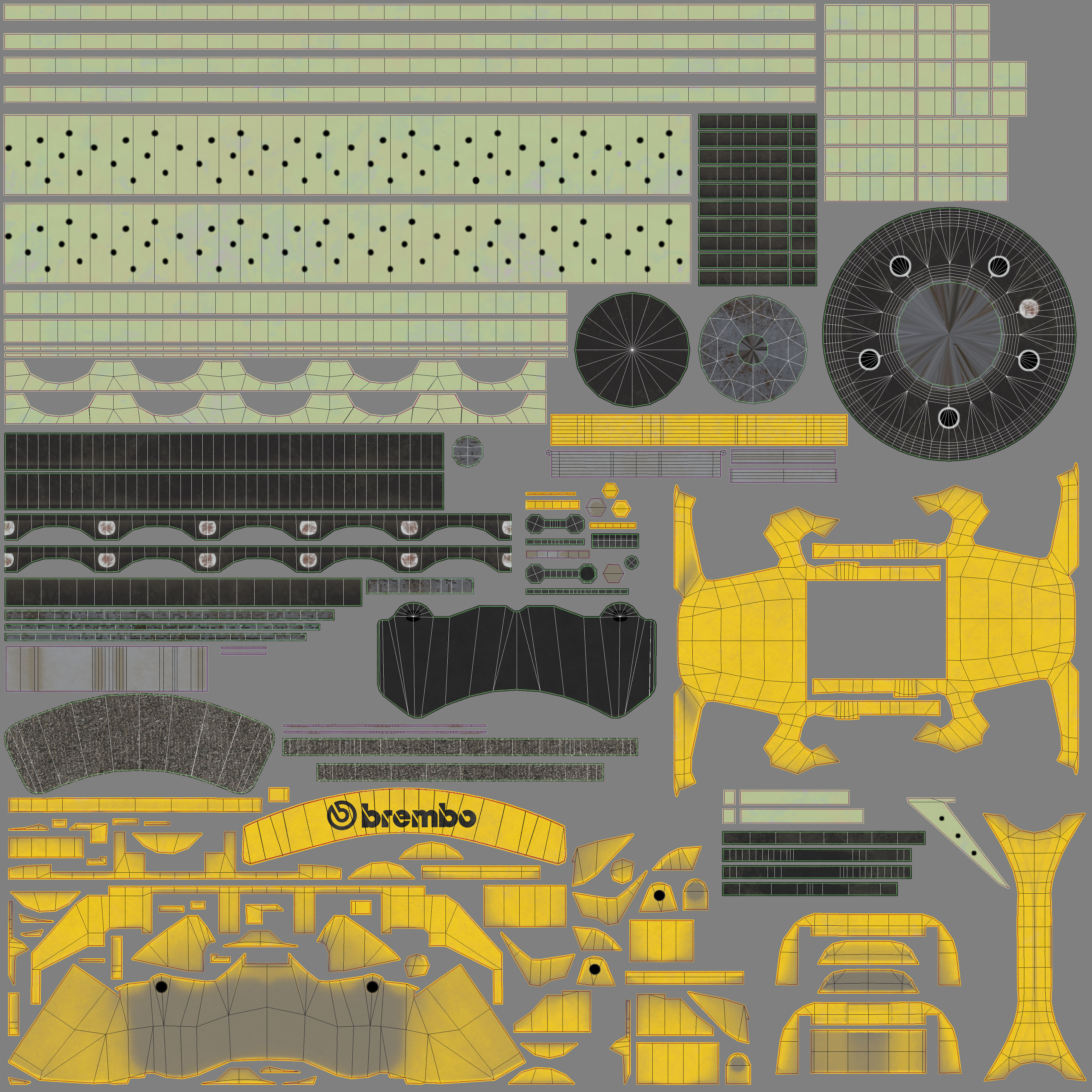 Brakes Brembo 6 Pots Low Poly Low-poly 3D model_11