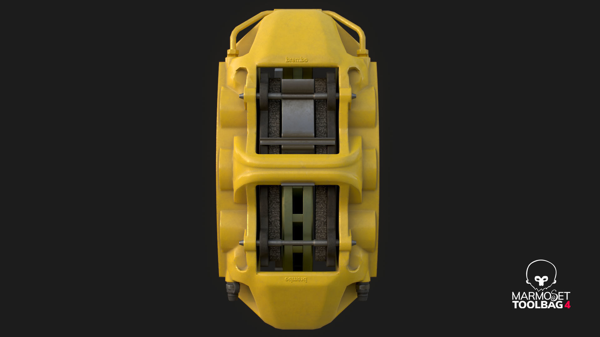 Brakes Brembo 6 Pots Low Poly Low-poly 3D model_7