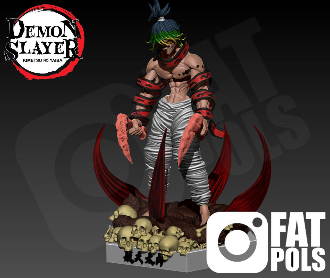 Gyutaro figure - Demon Slayer 3D print model_1