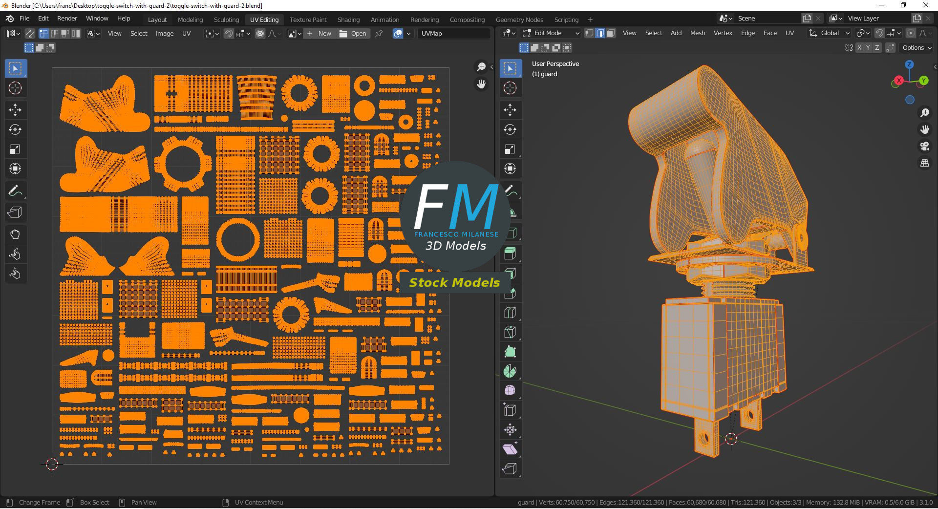 Toggle switch with guard 2 3D model_10