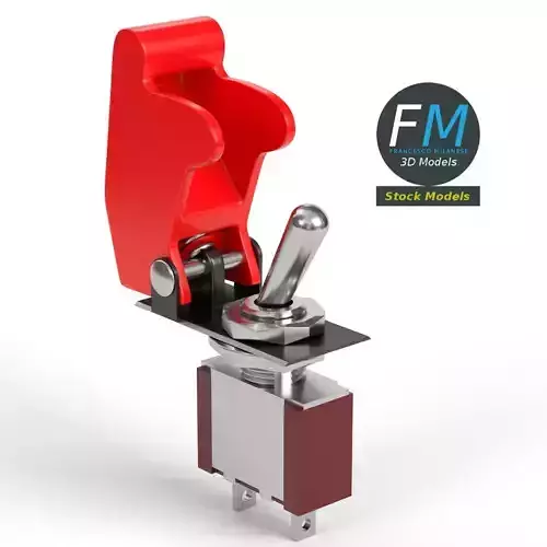 Toggle switch with guard 2 3D model