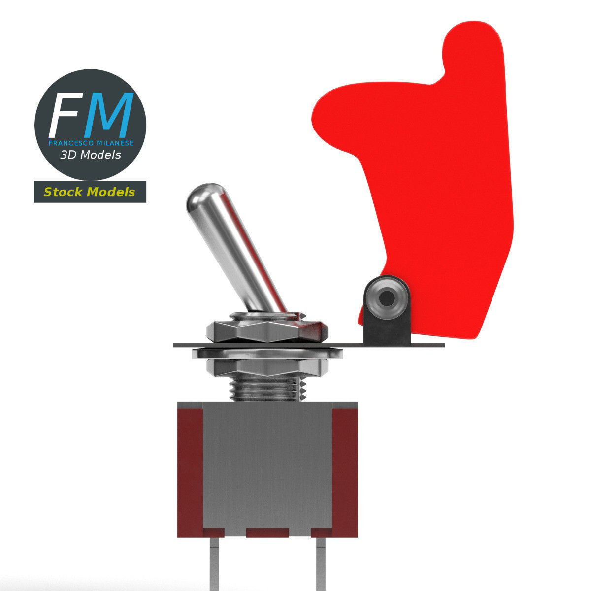 Toggle switch with guard 2 3D model_4