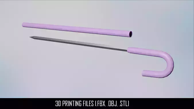 One Piece - Brooks Soul Solid sword cane 3D print model