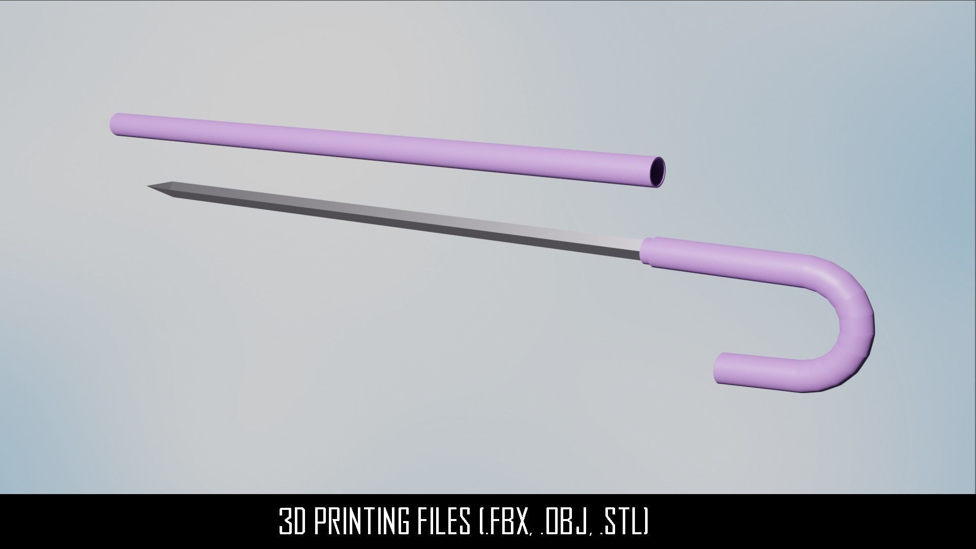 One Piece Brooks Soul Solid sword cane 3D model 3D printable CGTrader