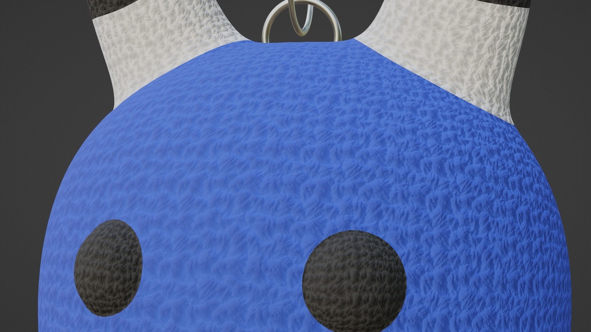 Keychain Fox - Blue and White 3D model_4