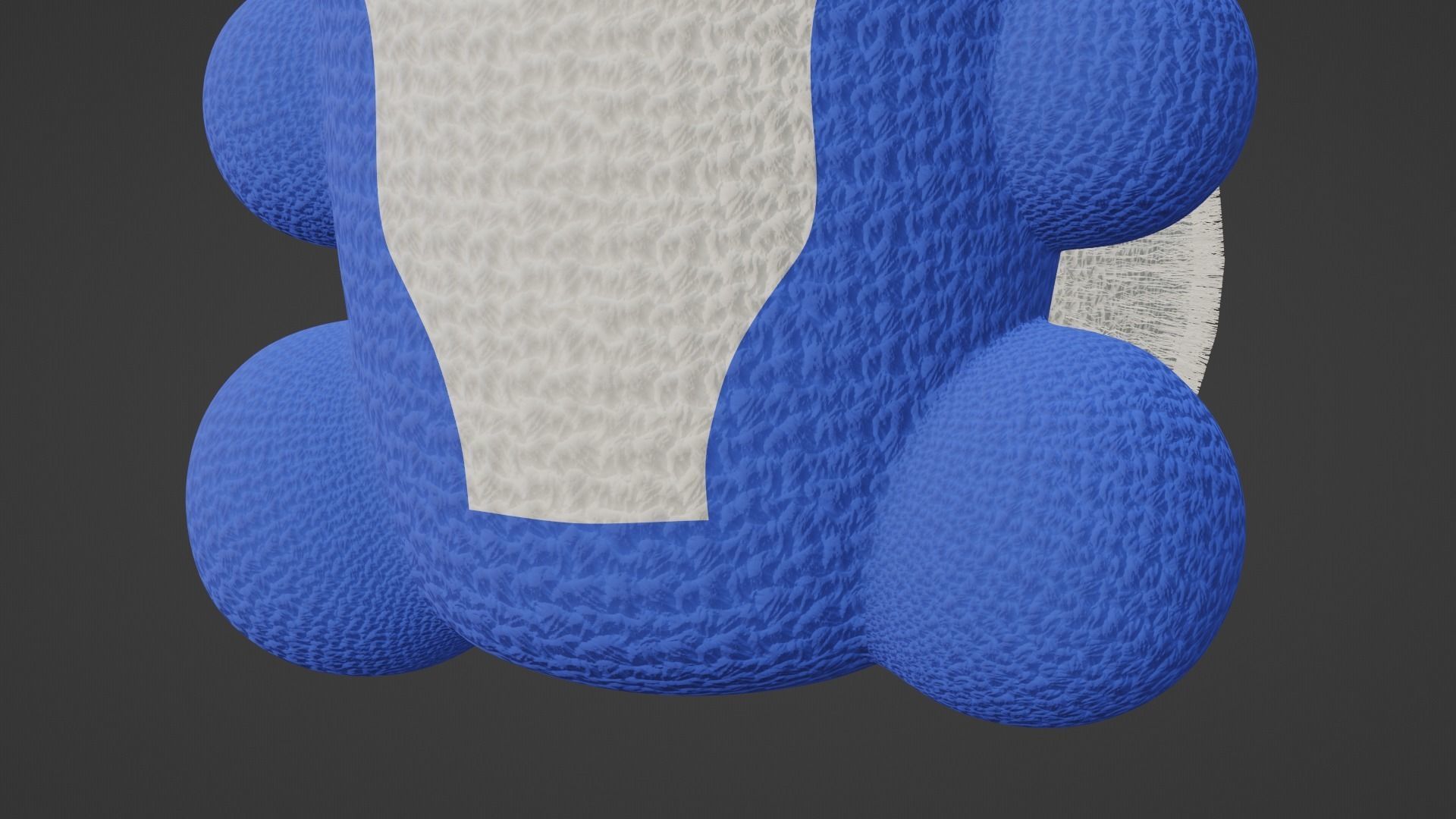 Keychain Fox - Blue and White 3D model_10