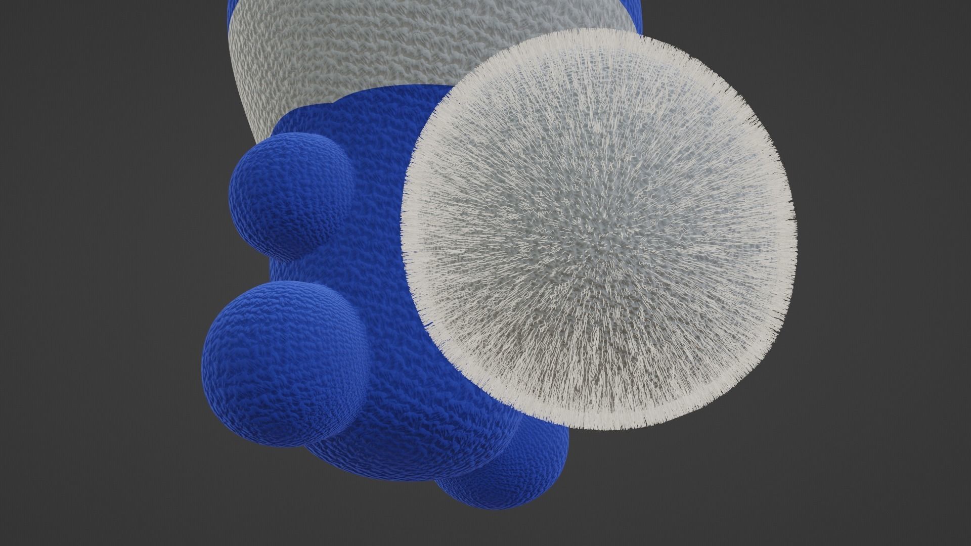 Keychain Fox - Blue and White 3D model_13