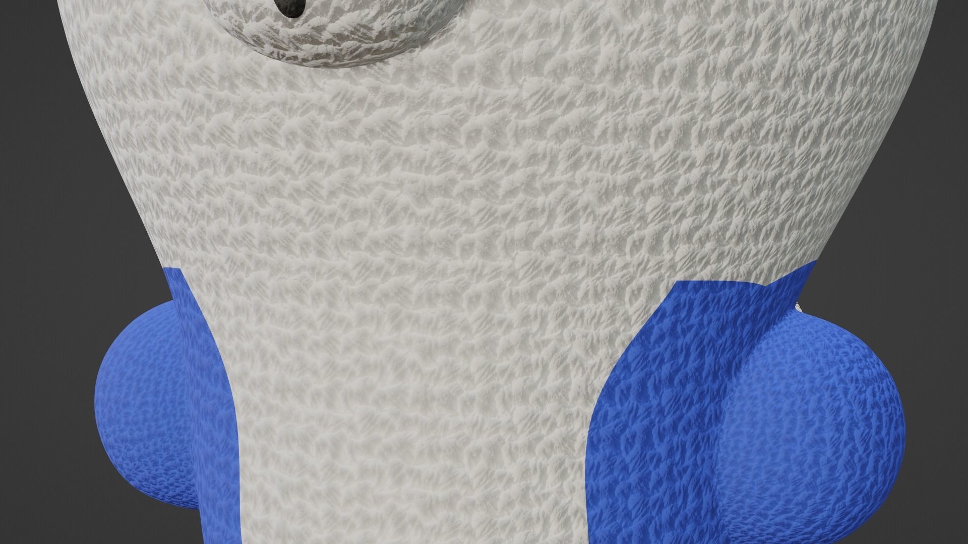 Keychain Fox - Blue and White 3D model_7