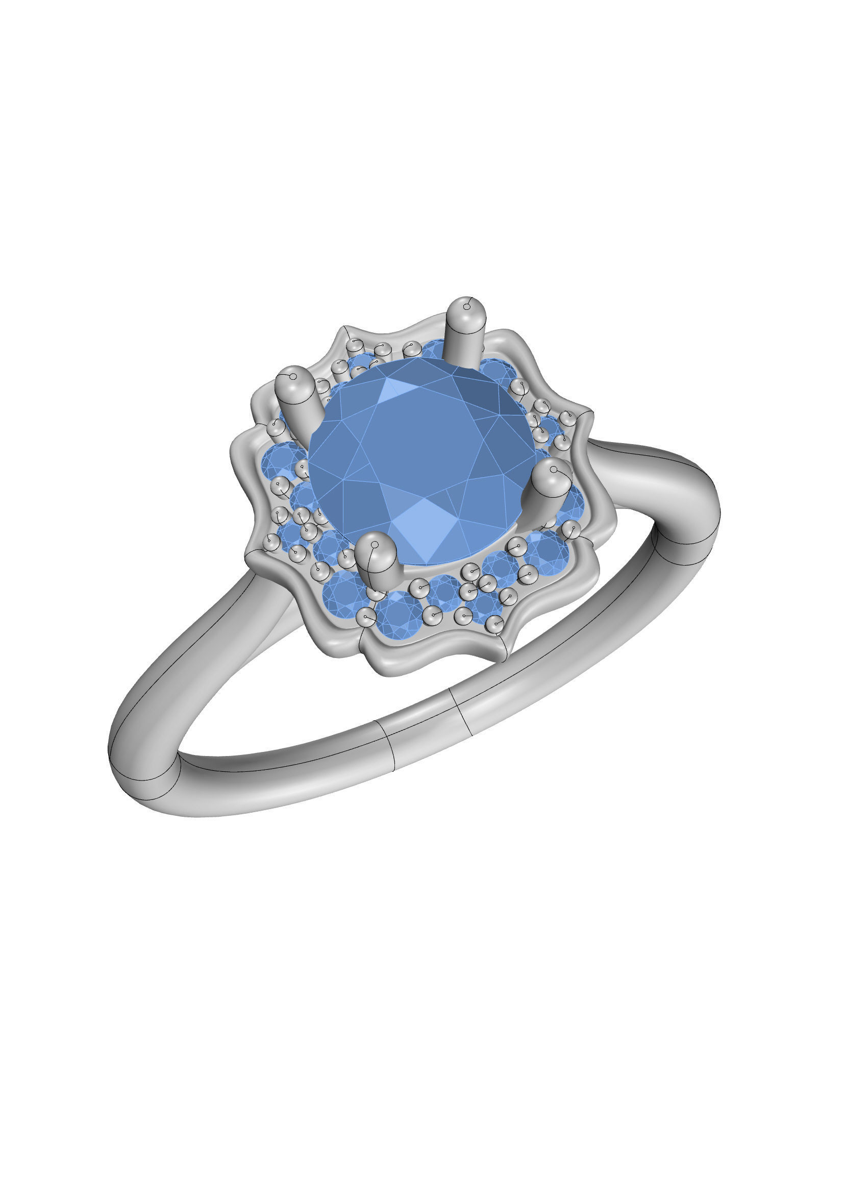 Women ring 3D print model_3