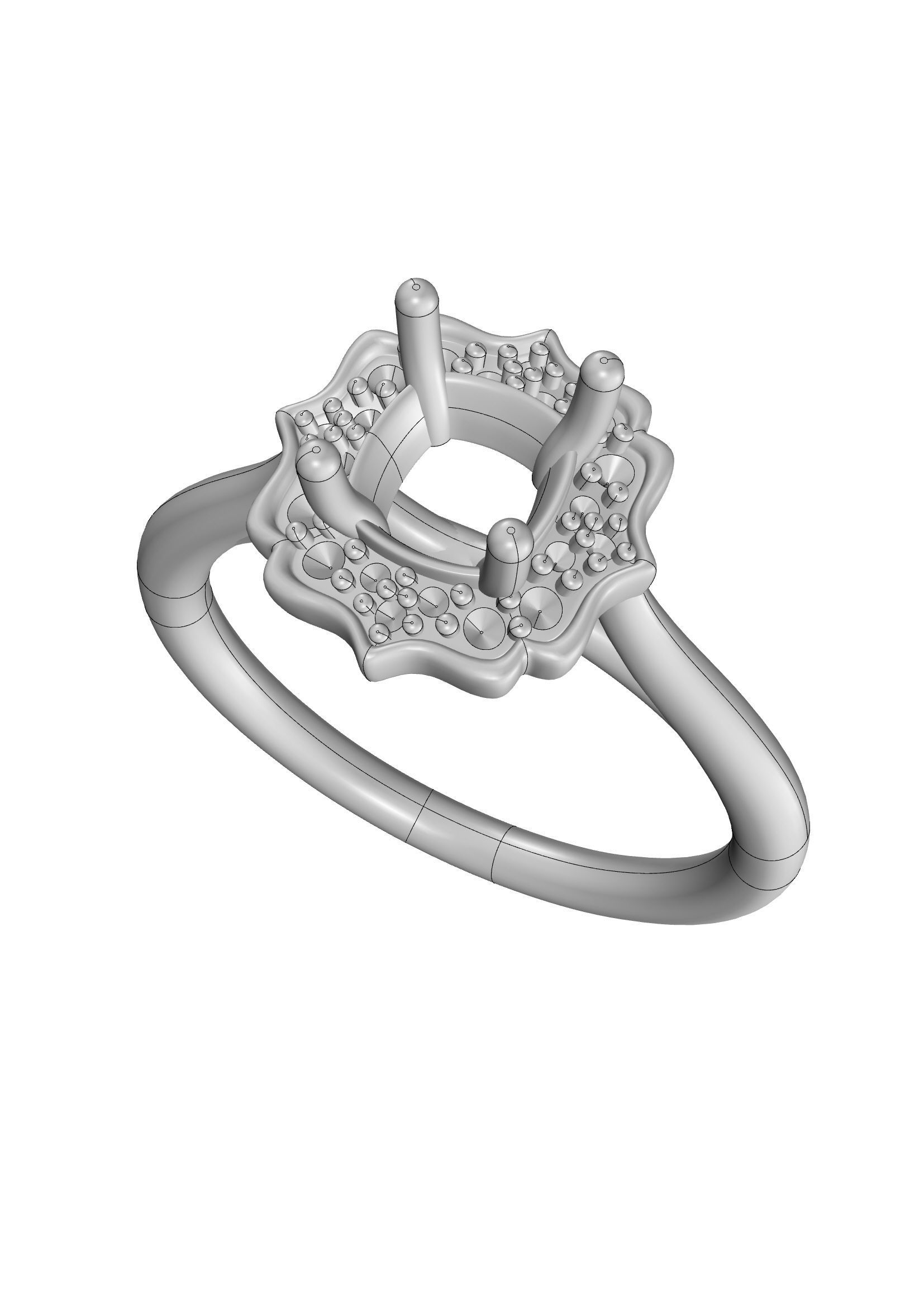 Women ring 3D print model_7