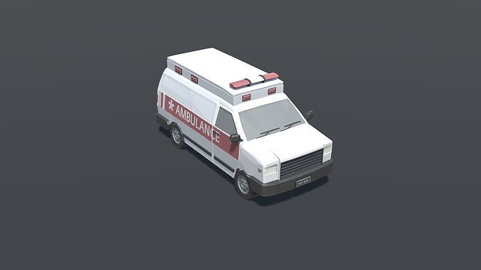 Ambulance Low Poly Low-poly 3D model