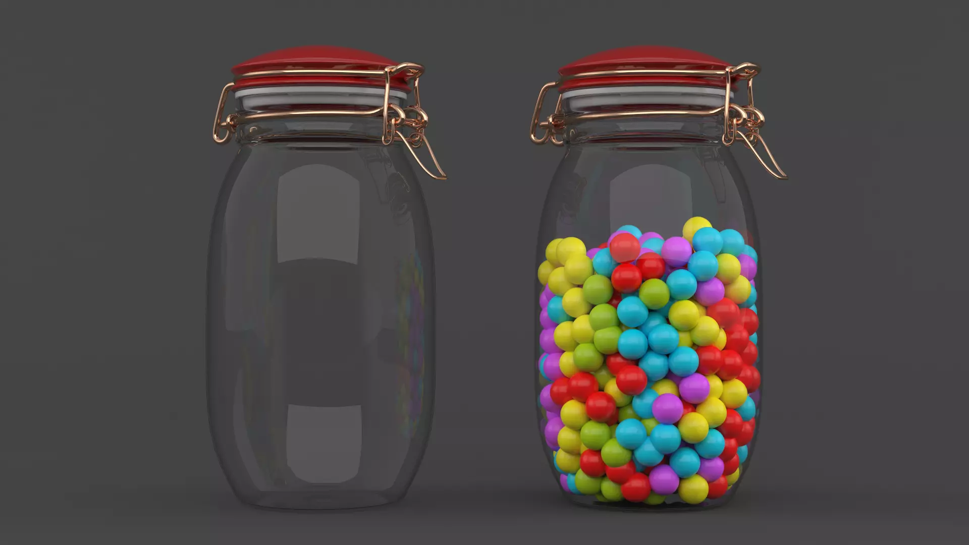 Jar with Jelly Beans 3D model_0