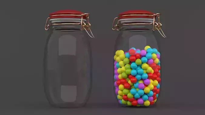 Jar with Jelly Beans 3D model