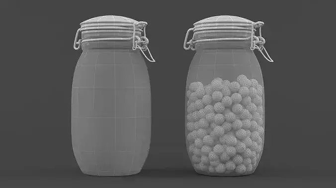 Jar with Jelly Beans 3D model 7