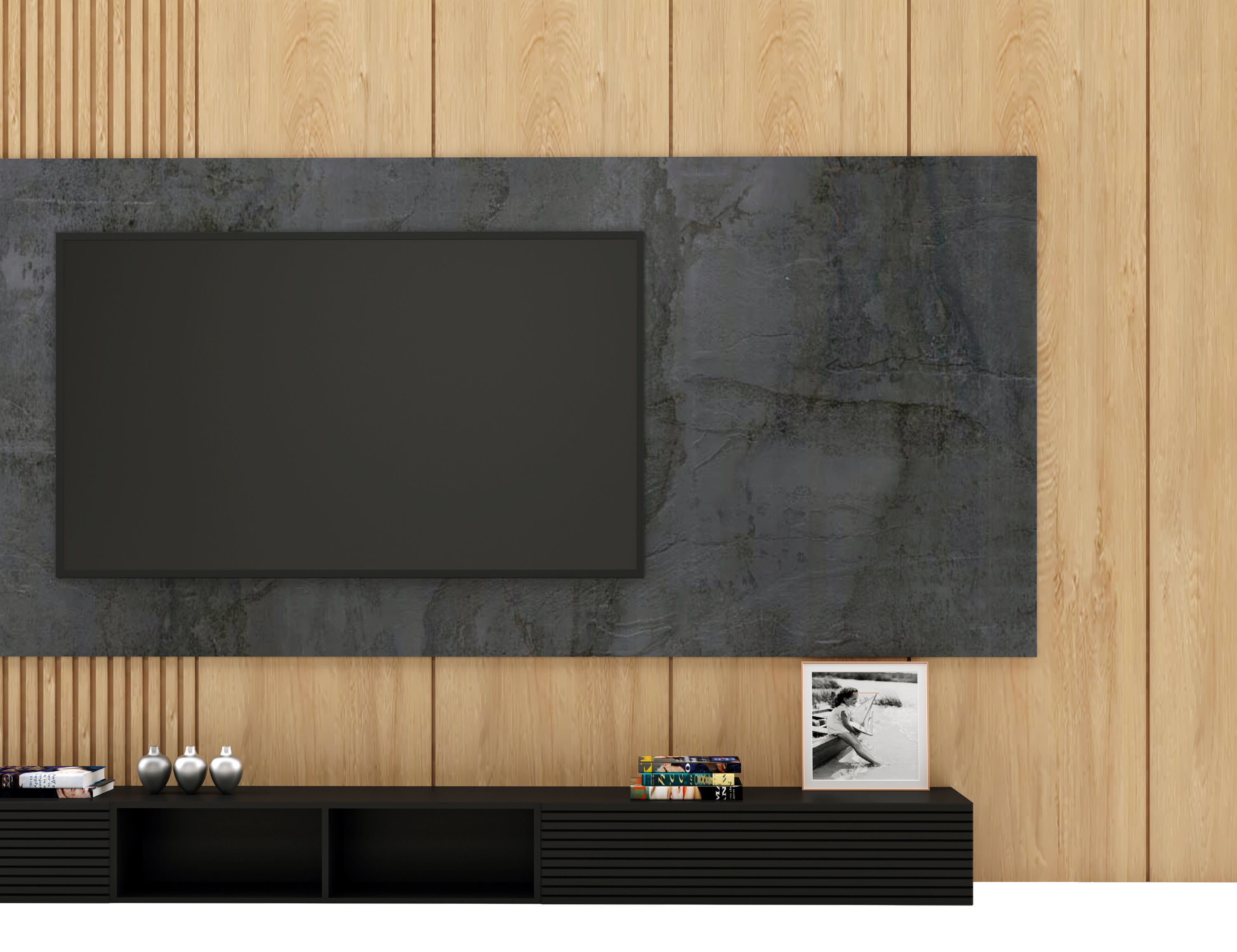 TV Wall 01 3D model_14