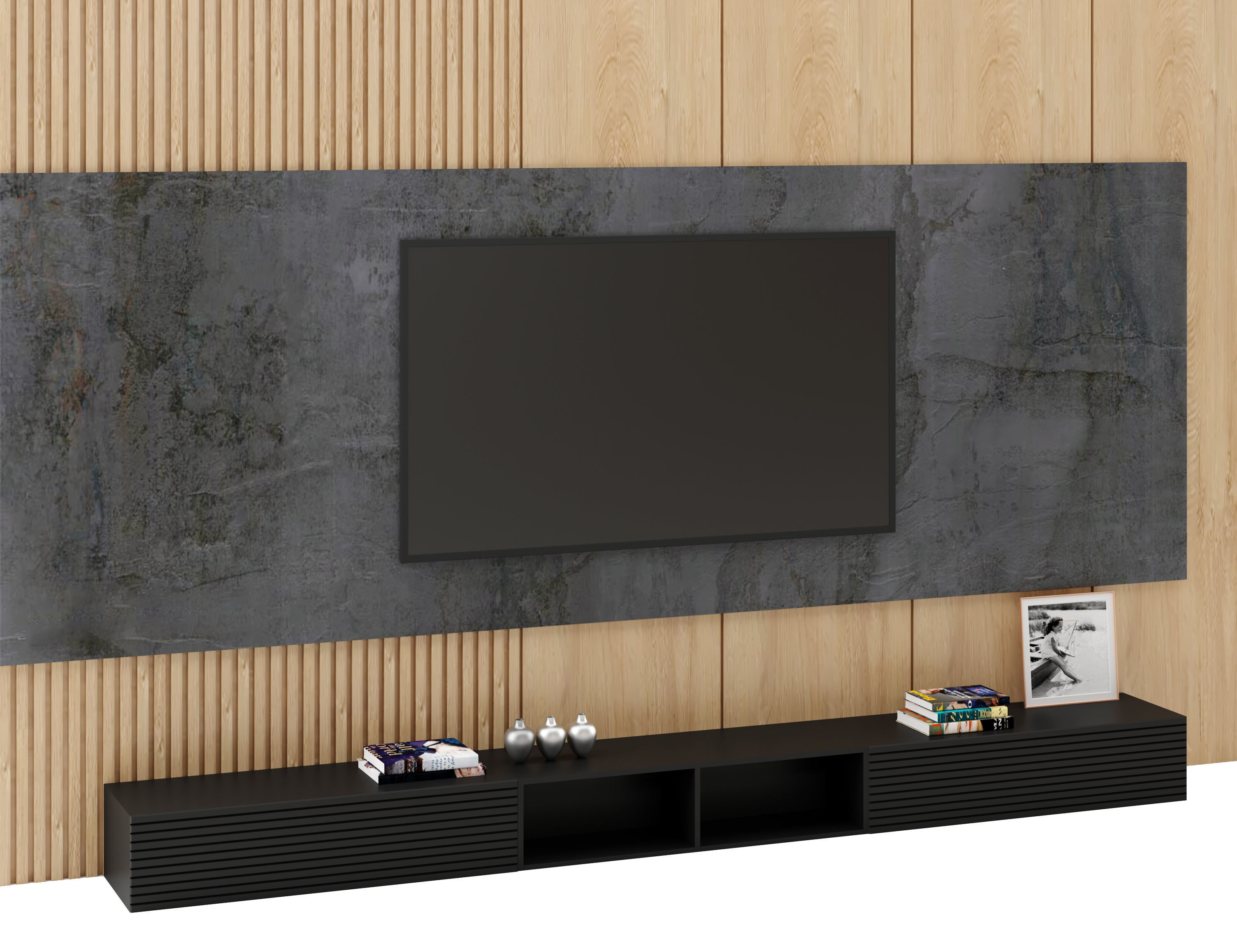 TV Wall 01 3D model_15