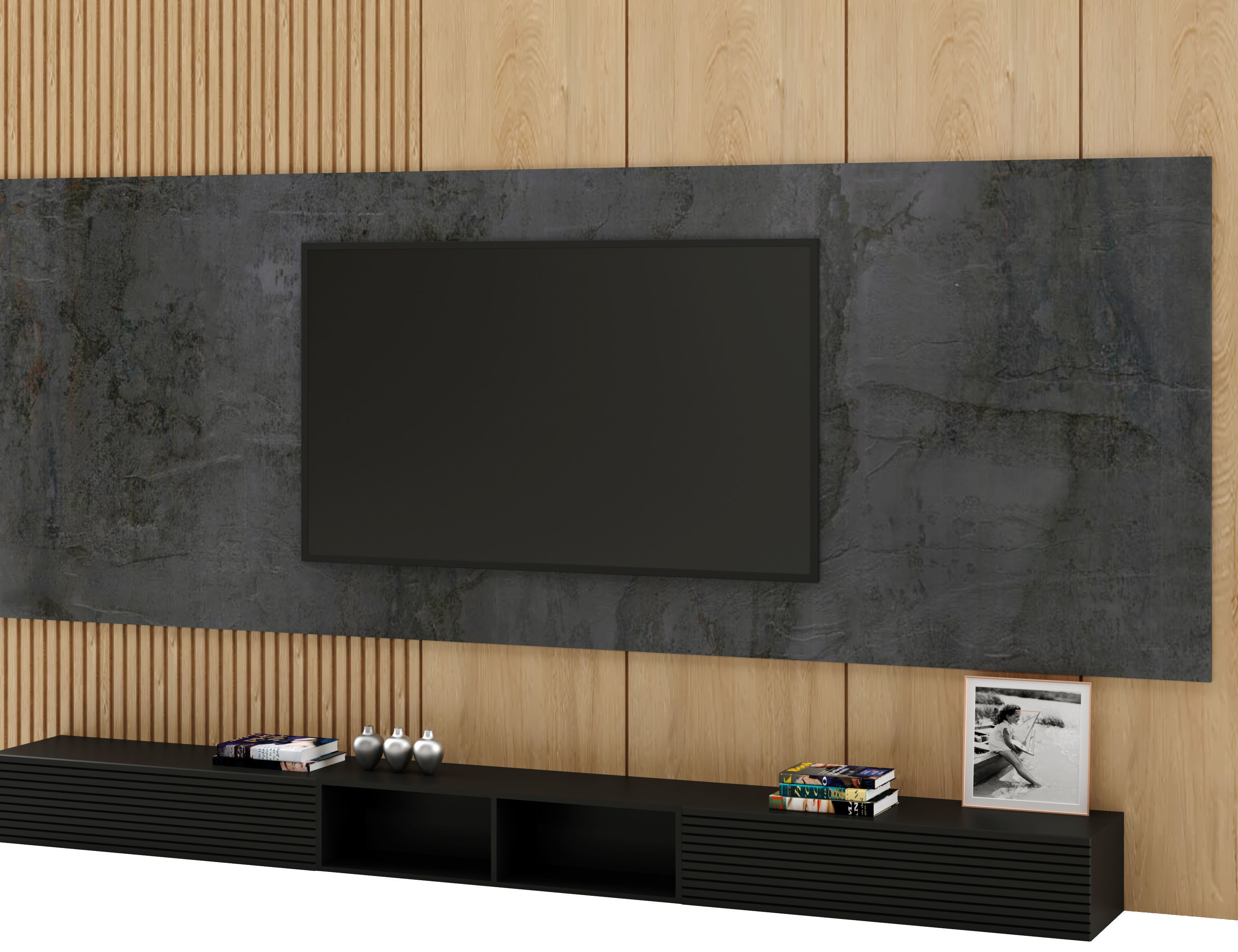 TV Wall 01 3D model_4