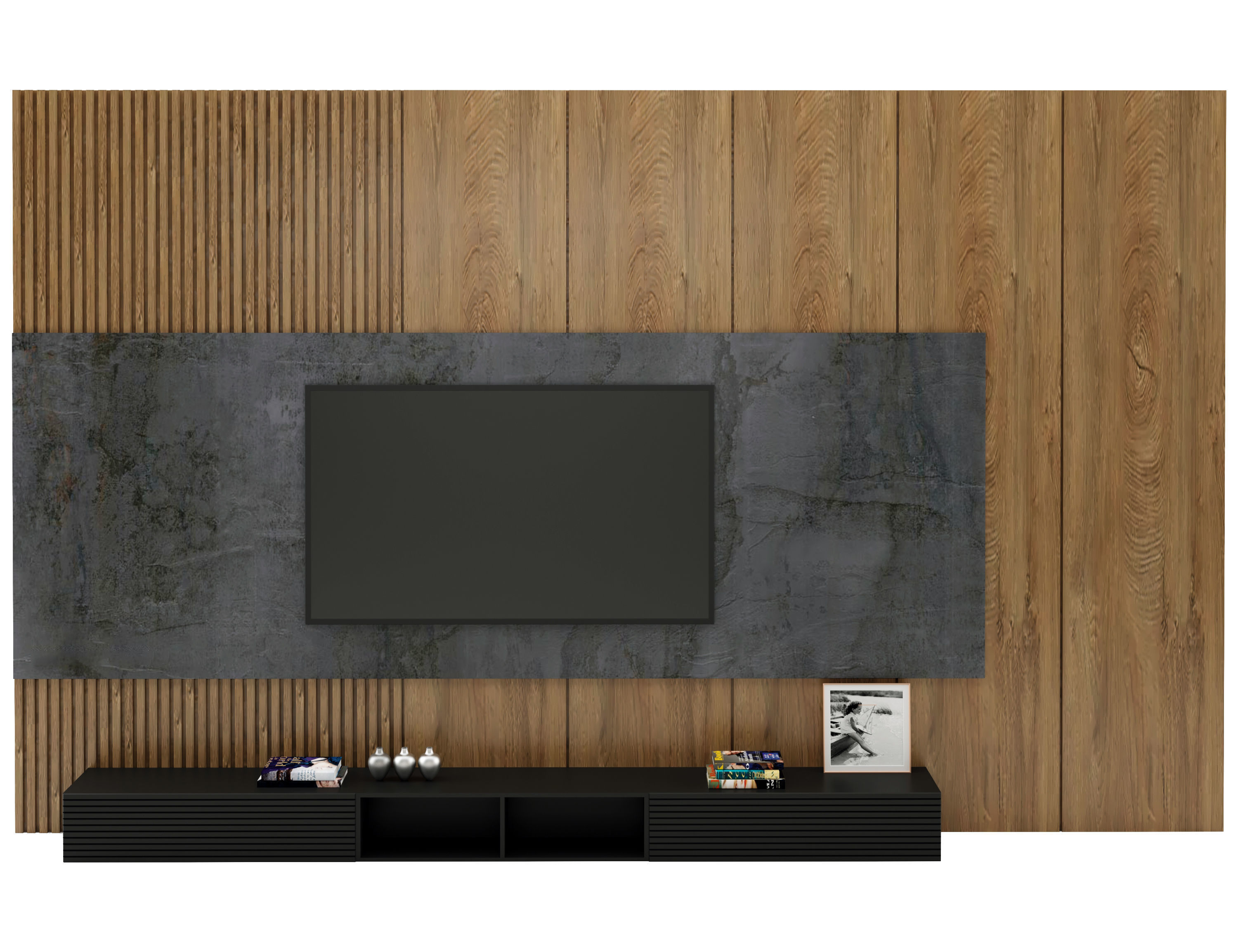 TV Wall 01 3D model_7