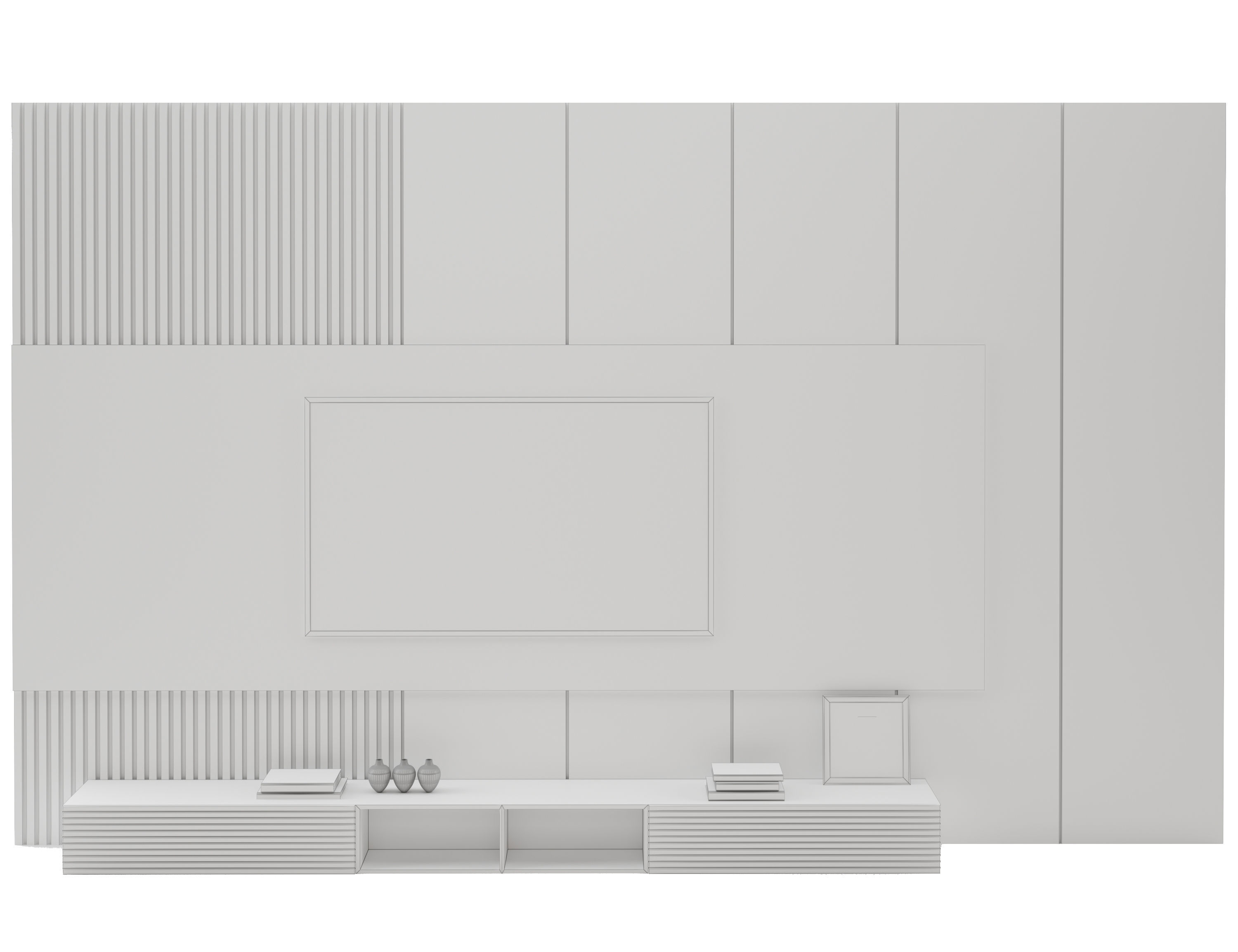 TV Wall 01 3D model_8