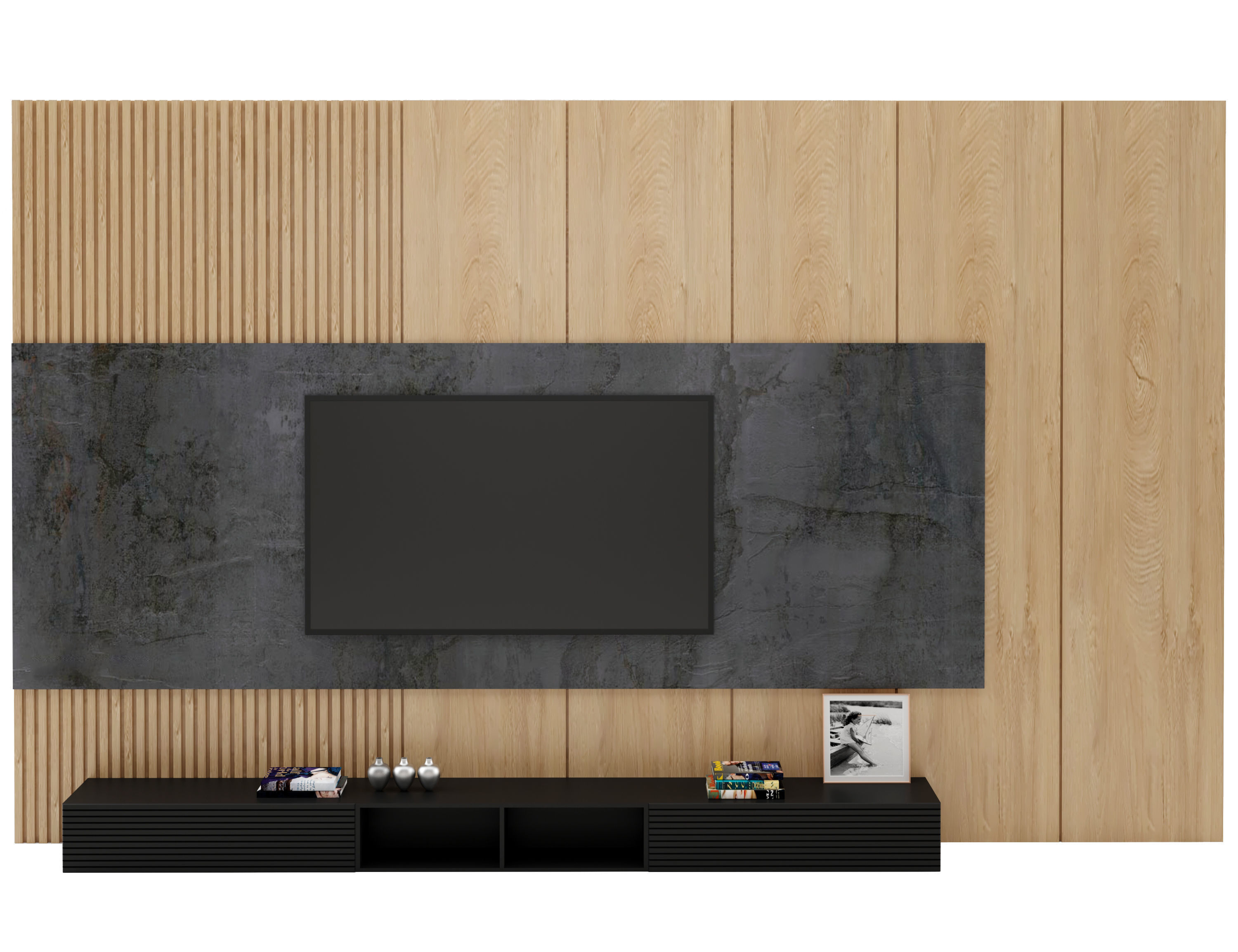TV Wall 01 3D model_12