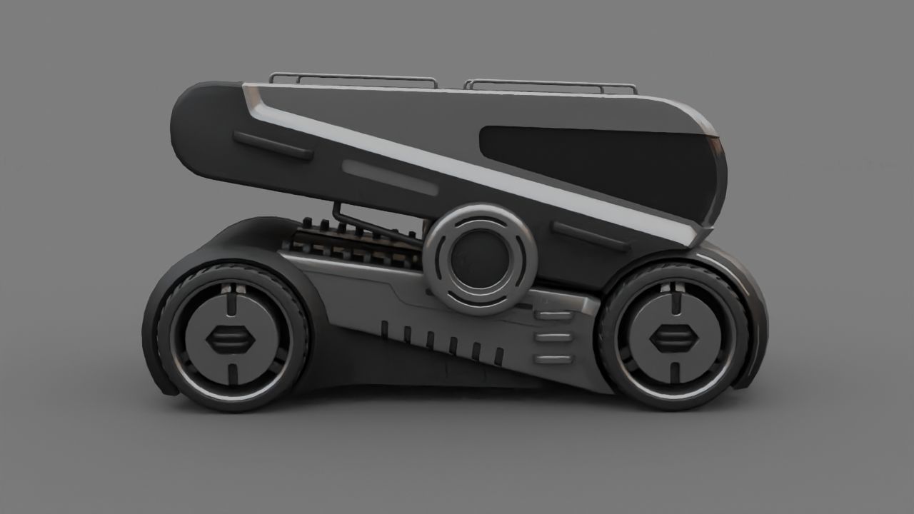 Sci-fi Truck rigged vehicle 3D model_8