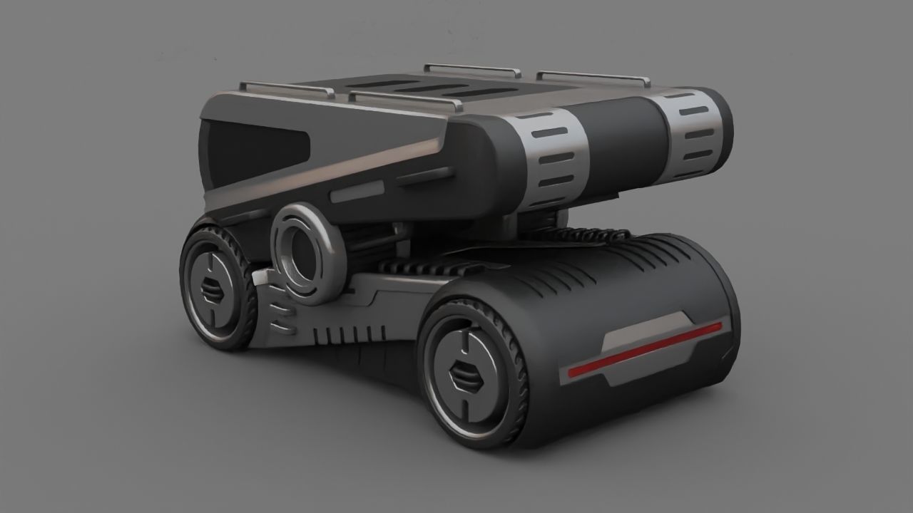 Sci-fi Truck rigged vehicle 3D model_6