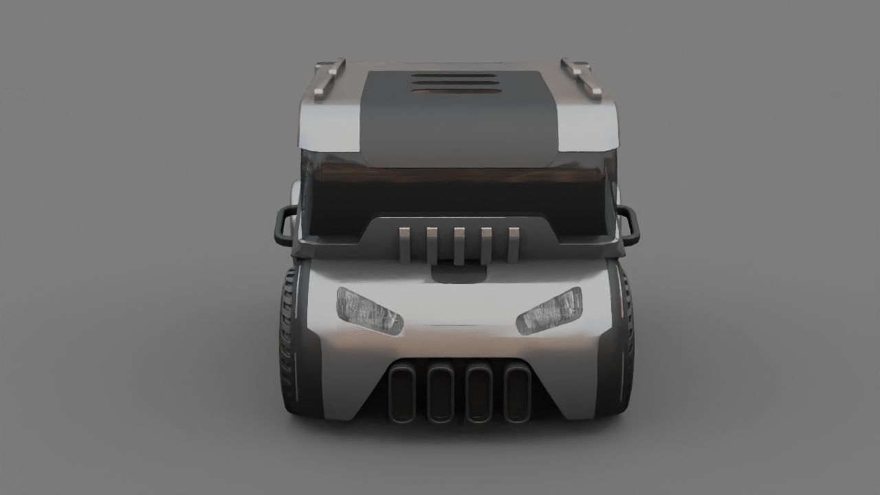 Sci-fi Truck rigged vehicle 3D model_2