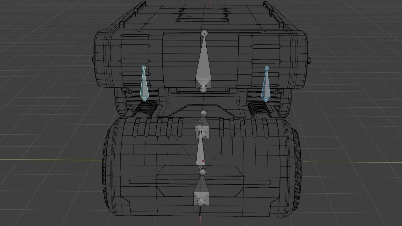 Sci-fi Truck rigged vehicle 3D model_16