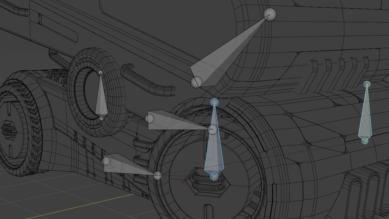 Sci-fi Truck rigged vehicle 3D model_19