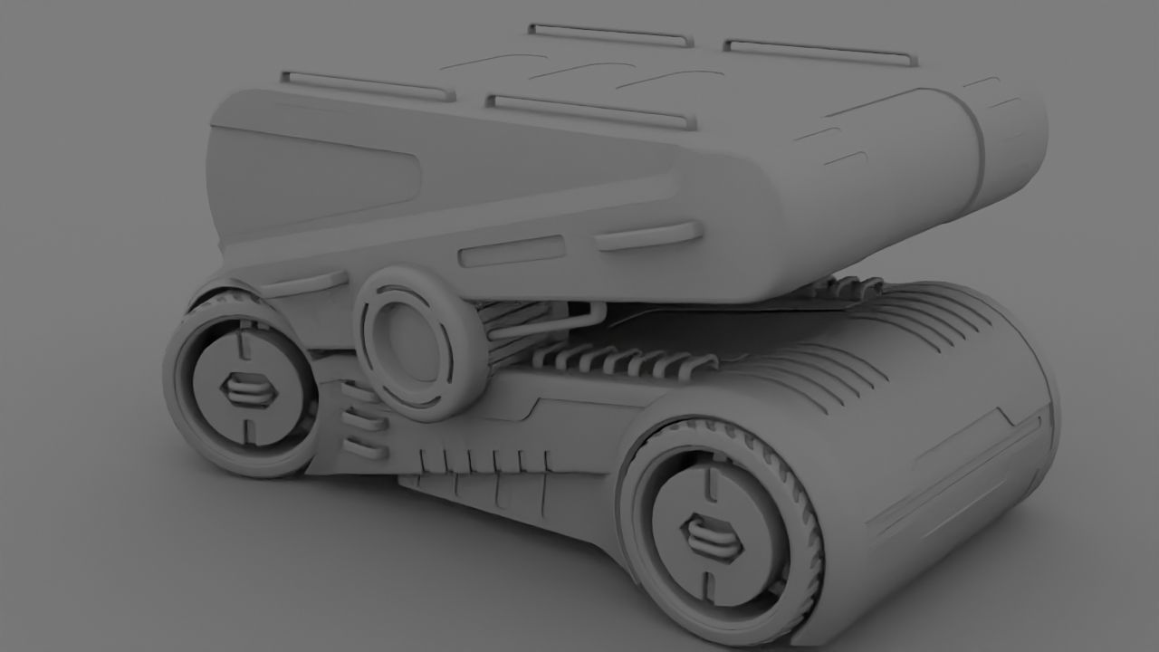 Sci-fi Truck rigged vehicle 3D model_12