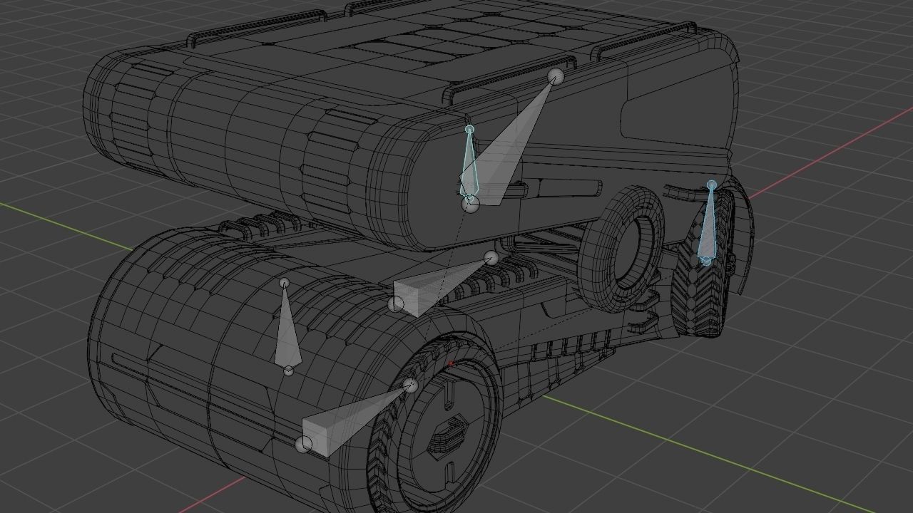 Sci-fi Truck rigged vehicle 3D model_17