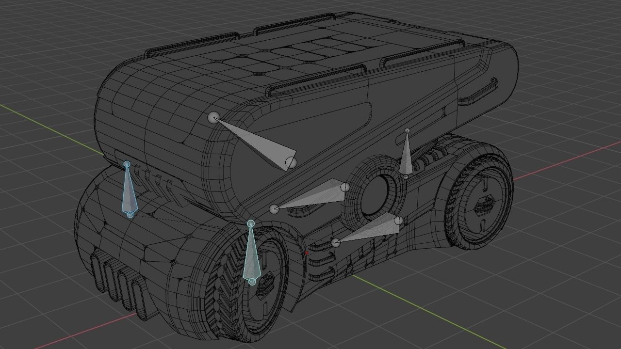 Sci-fi Truck rigged vehicle 3D model_20