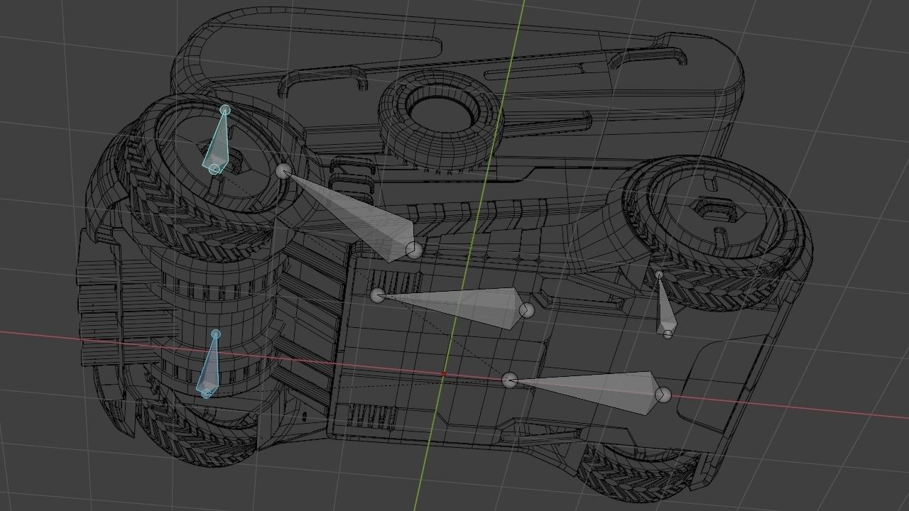 Sci-fi Truck rigged vehicle 3D model_13