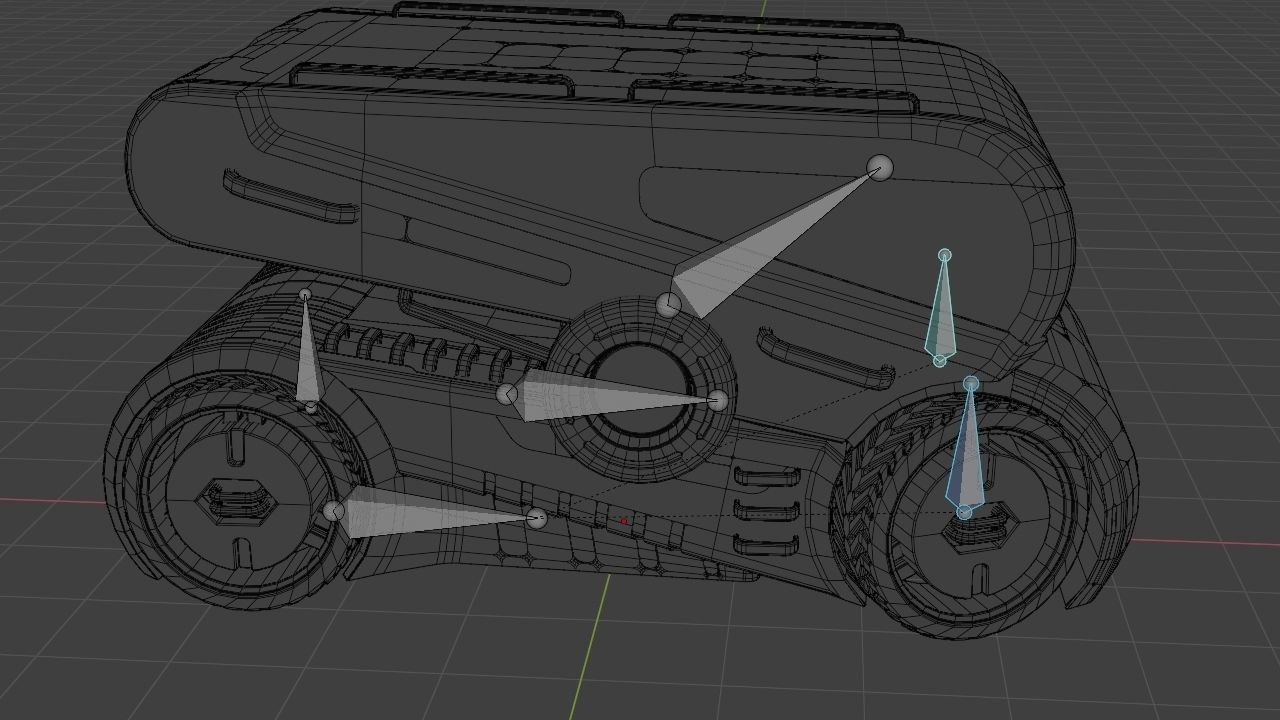 Sci-fi Truck rigged vehicle 3D model_18